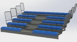 Quality Full Automatic HDPE Bench Retractable Gym Bleachers / Indoor Basketball Bleachers wholesale