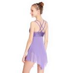 Lyrical Ballet Dance Costumes Teal Magenta Confetti Sequin Bodice Dress