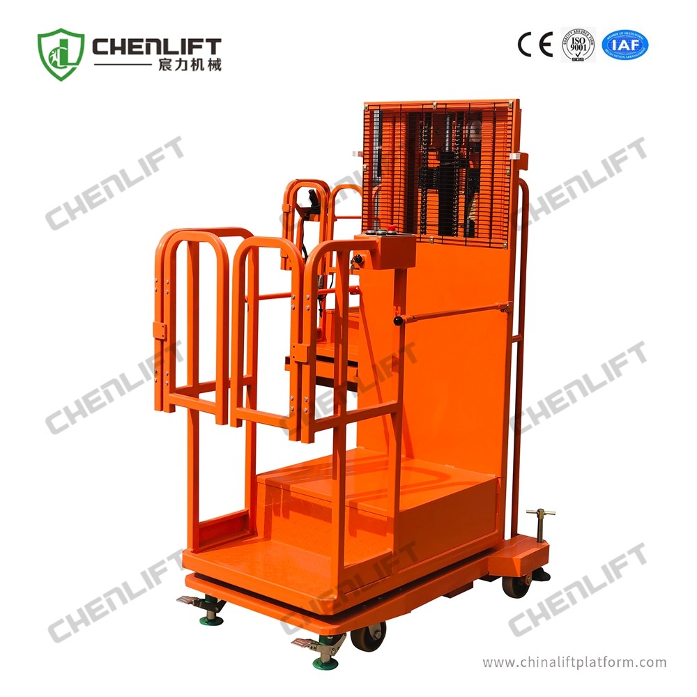 10FT Semi Electric Order Picker Warehouse Lifting Equipment High Efficiency
