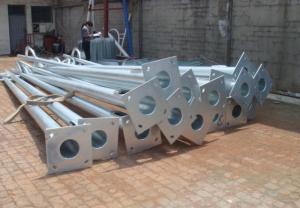 Quality 13m Double Arm Street Light Poles Corrosion Resistant wholesale