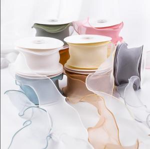 Quality Simple Bilateral Gauze Gifts Wrapping Flower Fishtail Organza Ribbon wholesale