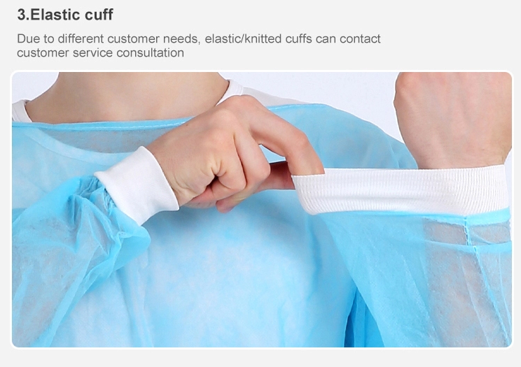AAMI Level 2 Disposable Isolation Gown Knitted Cuffs