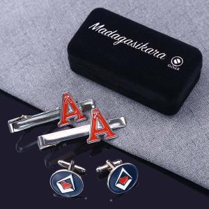 Quality Zinc Alloy Brass Cufflink And Tie Bar Set With Custom Logo wholesale