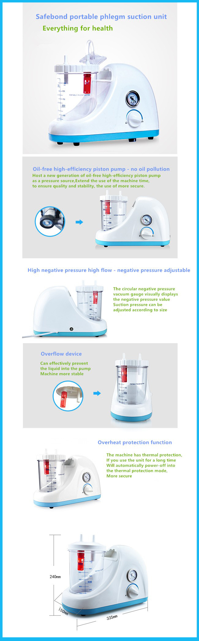 Medical Veterinary Pet Surgical Aspiration Vacuum Pump Aspirator Suction Machine Phelm