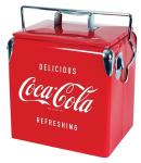 Portable SGS Red 13L Metal Retro Cooler / Vintage Metal Cooler Box