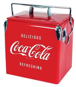 Quality Portable SGS Red 13L Metal Retro Cooler / Vintage Metal Cooler Box wholesale
