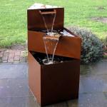 Decorative Garden 3 Level Corten Steel Water Fountain Small Waterfall
