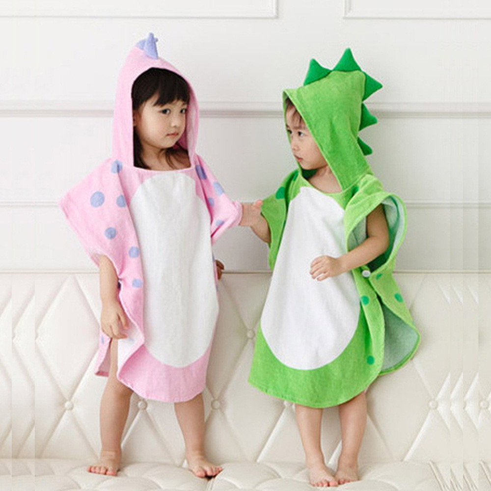 Cotton Cartoon Cloak Children'S Hooded Bathrobe For Beach