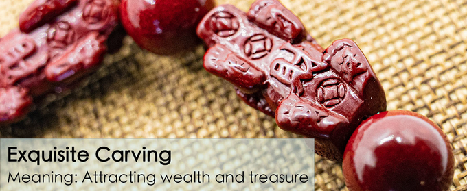 FengShui Wealth And Luck Bracelet, Feng Shui Cinnabar Stone Zodiac Wealth Bangle Prosperity Buddha Beads Elastic Bracelet For Women Jewelry