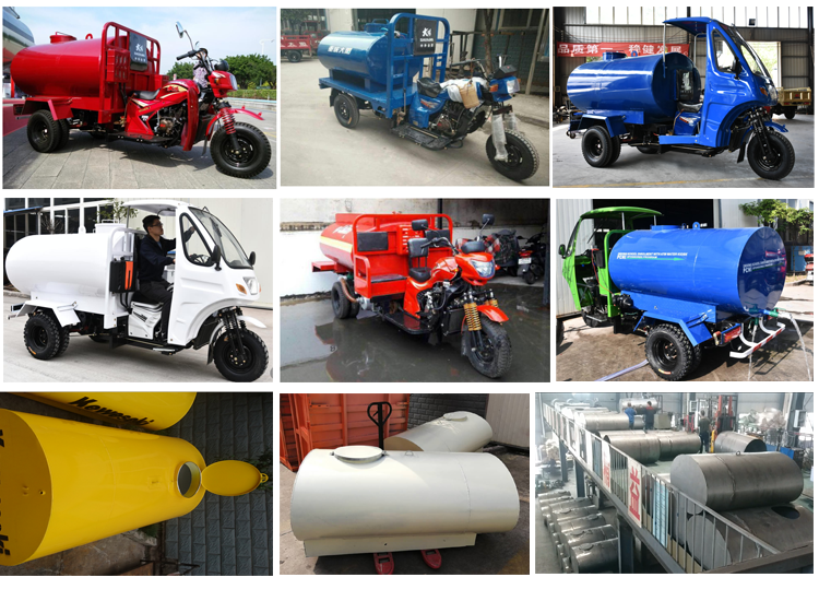 200cc/250cc/300cc Water Cooled Engine Blue Color 1600L Cargo Water Tank Tricycles