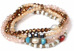 Quality Women Accesories Multi Rows Crystal Bracelet, wholesale black quarz stone fashion gold chain bracelet for men, layer cry wholesale