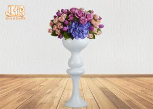 Quality Indoor Flower Pots Wedding Centerpiece Table Vases Glossy White Fiberglass wholesale