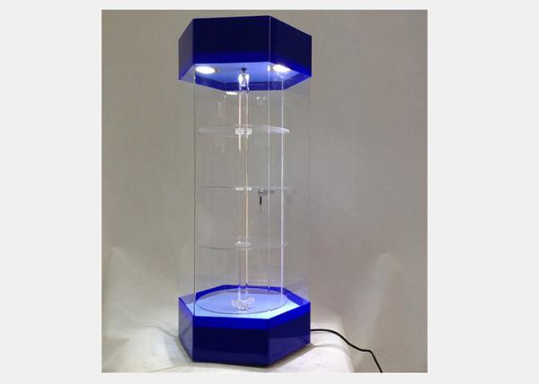 Multi Color Rotary Acrylic Retail Display Stands 4 Storey High Strength Titanium