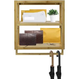Quality Kitchen Household Bamboo Wall Shelf Sustainable Wooden For Bathroom wholesale