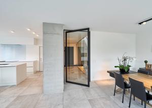 Quality White / Black Aluminium Pivot Doors High Security Double Glazed wholesale