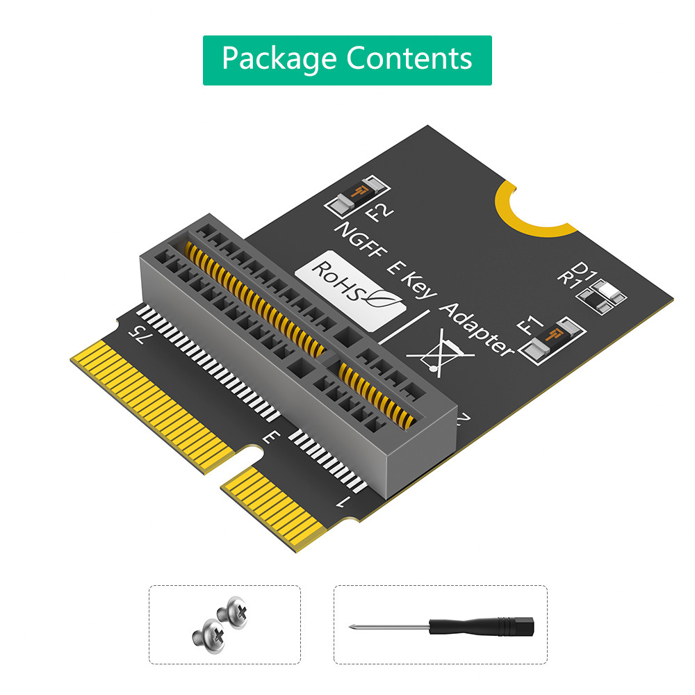NGFF E-key Adapter For AX200/201/210 WiFi Card Desktop M.2 NGFF To NGFF 90 Degree Vertical Installation Wide 22mm Tall 6.1mm