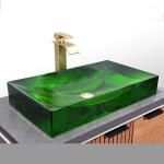 Stunning Glazed Glass Basin Sink 1 Hole Design For Stylish Bathrooms
