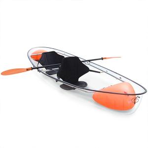 Quality Relaxing Small Sea Kayak , Clear Plastic Canoe With Transparent Seat / Paddle wholesale