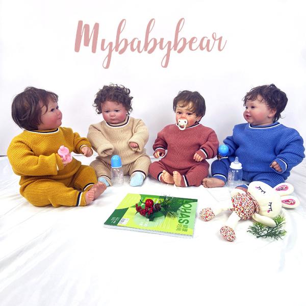 Unisex 2 Pieces Set Ribbed Knit Sweater Infant New Born Newborn Clothes Baby