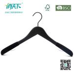 Betterall High Quality Black Velvet Shoulder Wood Coat Hanger