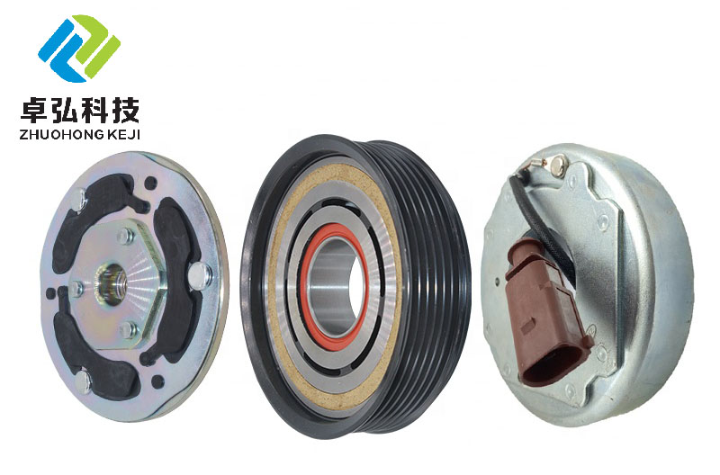 6PK 112MM 12V Auto AC Compressor Pulley Clutch Kit For AUDI A5 Exceptional Durability