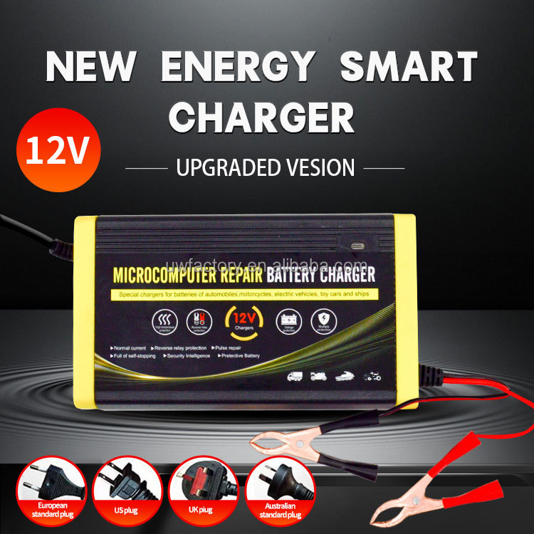12V/24V Car Battery Charger Motor Smart Fast Power Charge Adapter Moto Lead Acid Storage Cell Auto Battery Charging
