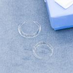 Leather Hoops Gauged Ear Jewelry Clear Acrylic Horn Shape Design