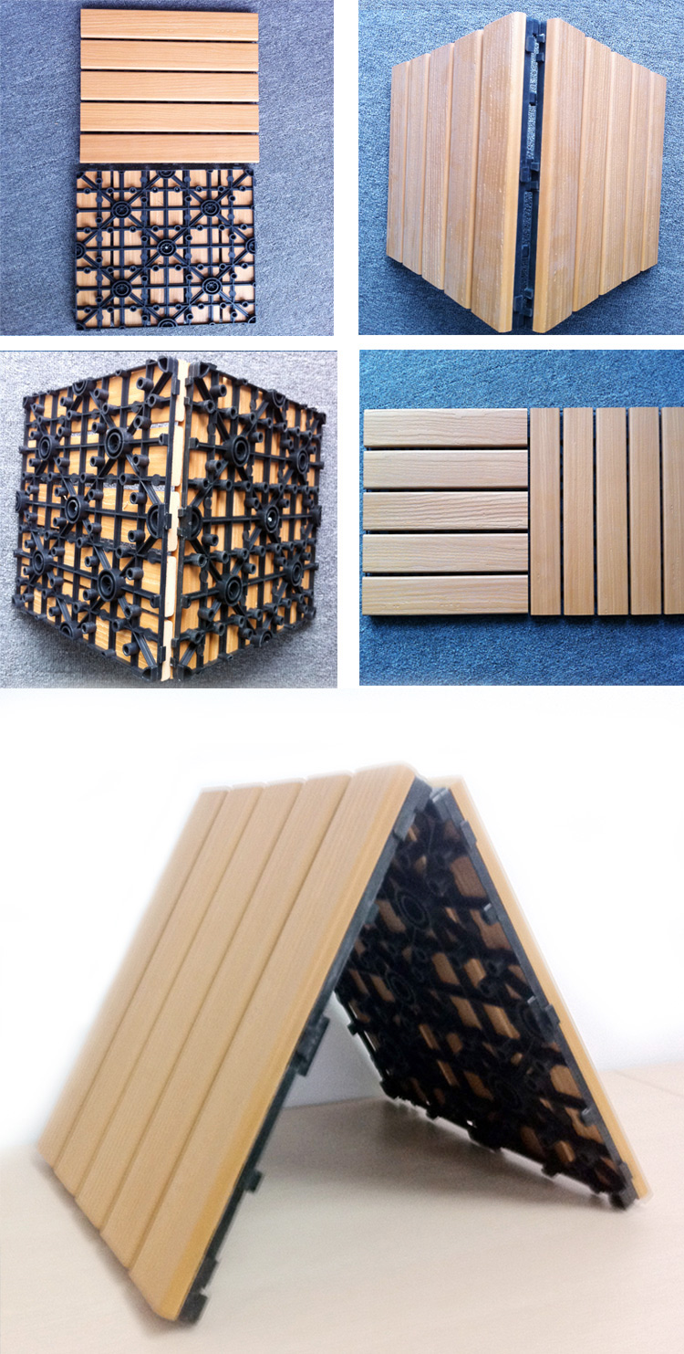 300mm*300mm Square Bathroom Deck Tile Made of Wood and Plastic Composite Material