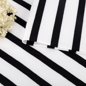 Quality Pure Cotton Striped Black And White Fabric Skin Friendly Texture 170gsm 175cm wholesale