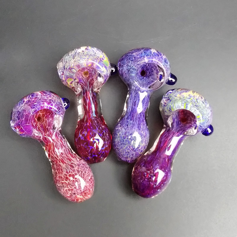 Beautiful Colored 3D Pink Purple Glass Hand Pipe 2.9 Inch For Weed Dry Herb