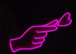Silica Gel Vasten Finger Heart Custom Neon Signs 200cm 12v