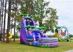 Summer Inflatable Water Slides For Adults Blue Purple Color Customized Size