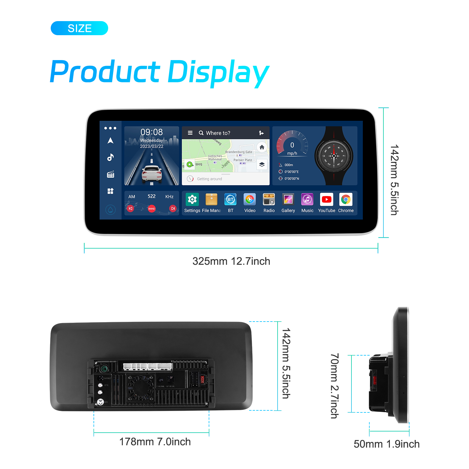 12.3" Android Car Radio with 8 Core 4G 64G Carplay DSP BT WIFI Navigation GPS DVD Player