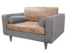 L224cm Three Seater Leather Couch Vintage Leather Sofas For Hotel Office