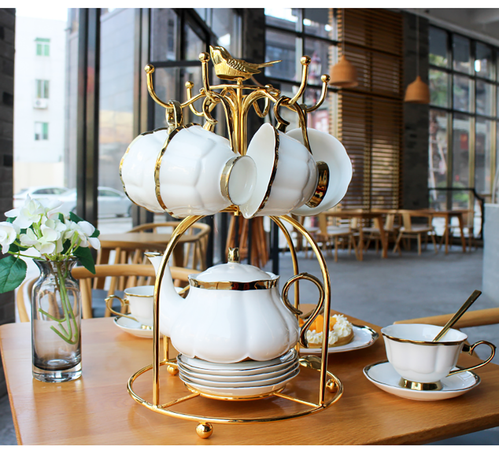 Sustainable Luxury Gold Rim Porcelain Espresso Cappuccino Turkish Coffee Tea Cup Set