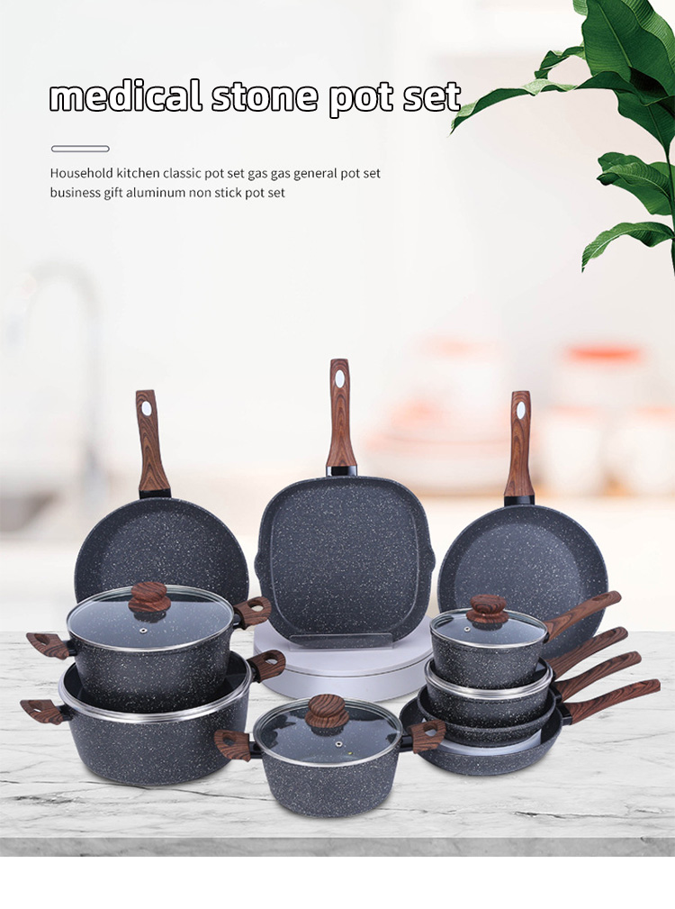 Nonstick Aluminum Cookware Sets Long Service Life For Home Kitchen
