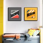 Modern Creative Electric Alloy Car Hanging Painting for Children's Bedroom