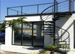 Carbon Steel Wrought Iron Spiral Staircase Modern Style Center Post Outdoor