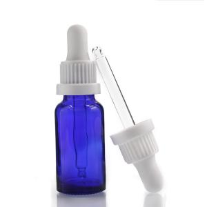 Quality 20ml Cosmetic Container Blue Essential Oil Glass Dropper Bottle Manufacturers wholesale