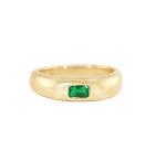 Jewelry Type Rings Vintage 18K Gold Plated Emerald Baguette Dome Gemstone Rings