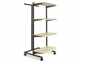 Quality Multifunction Light Weight 4 Wheels Clothing Display Rack / Clothing Store Racks And Shelves wholesale