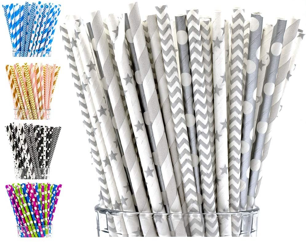 Fun Party Colored Polka Dot Disposable Paper Straws