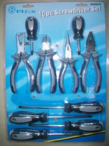 Quality 10 pcs screwdriver set ,with diagonal cutting pliers ,wire stripper . wholesale