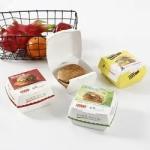 Disposable kraft paper burger packaging box food grade customized logo