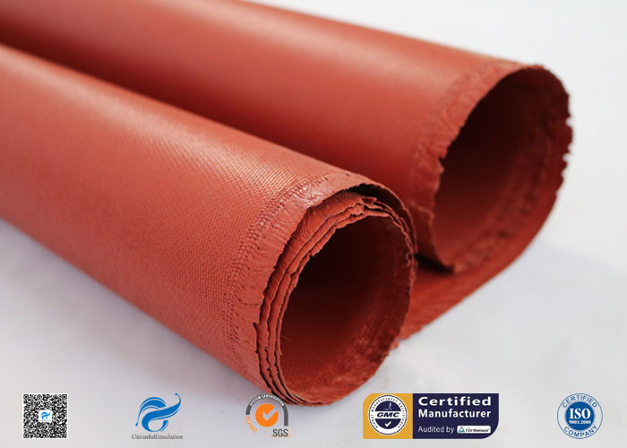 0.75 mm Red Silicone Coated High Silica Cloth Heat Resistant