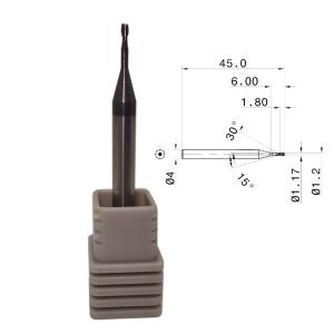 Quality 55HRC 2 Flutes Cemented Carbide End Mill For Hard Material wholesale