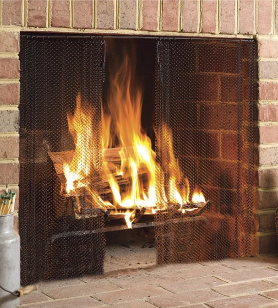 Multi Size Chain Link Curtain 304 Stainless Steel Fireplace Mesh Curtain
