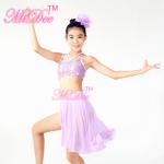 Ballet Dance Costumes Cut Out Side Skirt Sequin Short Front Centre Straps