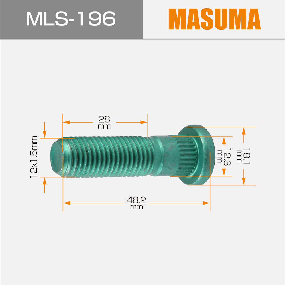 MLS-196 MASUMA NO. Wearing Part Anchor Bolt for HONDA ACCORD 90113-S84-901 Wheel Nut