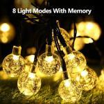 30 LED Outdoor Solar String Lights Globe Crystal Ball Garden Wedding